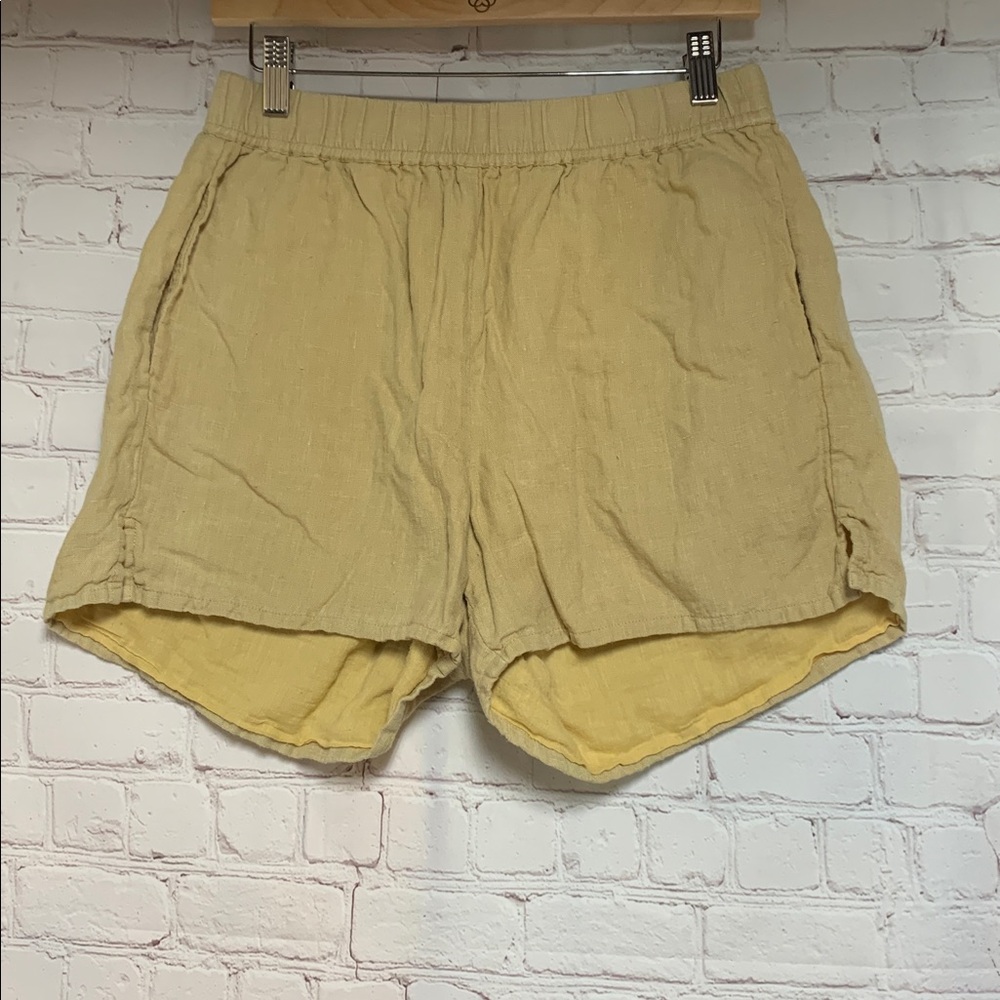 LAUDE THE LABEL Yellow Linen Shorts Size M